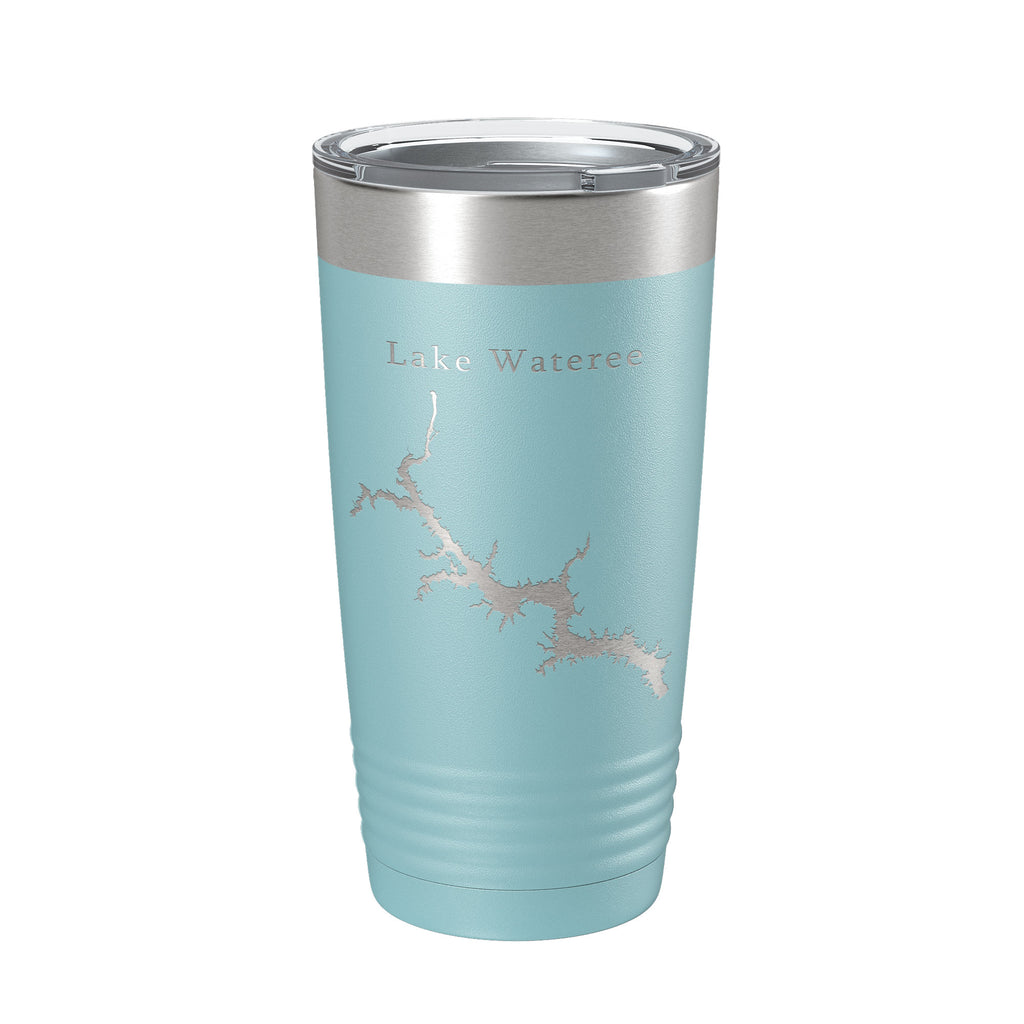 Lake Wateree Stumpy Pond Map Tumbler Travel Mug Insulated Laser Engraved Coffee Cup South Carolina 20 oz