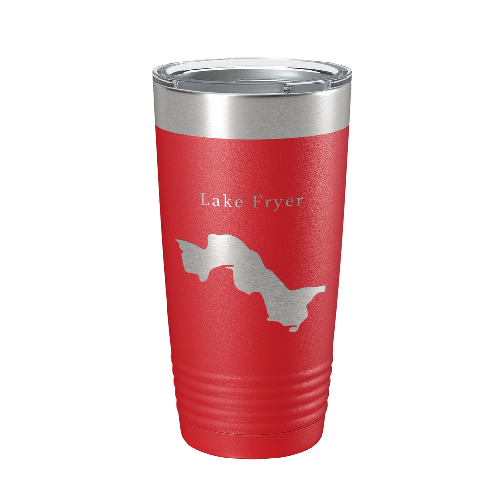 Lake Fryer Map Tumbler Travel Mug Insulated Laser Engraved Coffee Cup Texas 20 oz