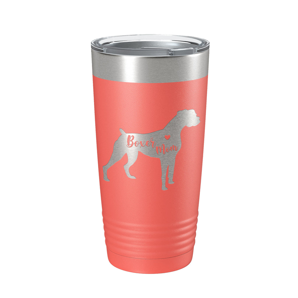 Boxer Mom Tumbler Dog Travel Mug Gift Insulated Laser Engraved Coffee Cup 20 oz