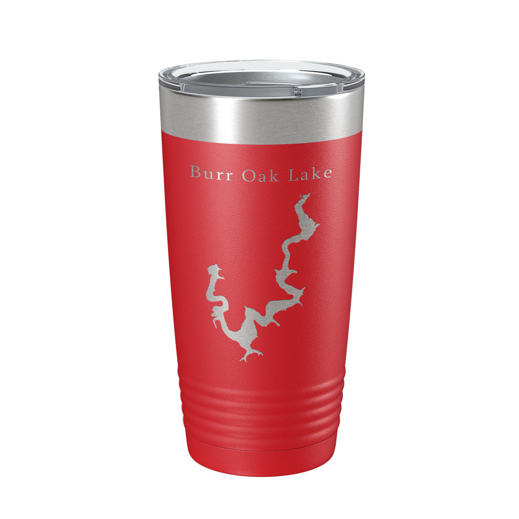 Burr Oak Lake Map Tumbler Travel Mug Insulated Laser Engraved Coffee Cup Ohio 20 oz