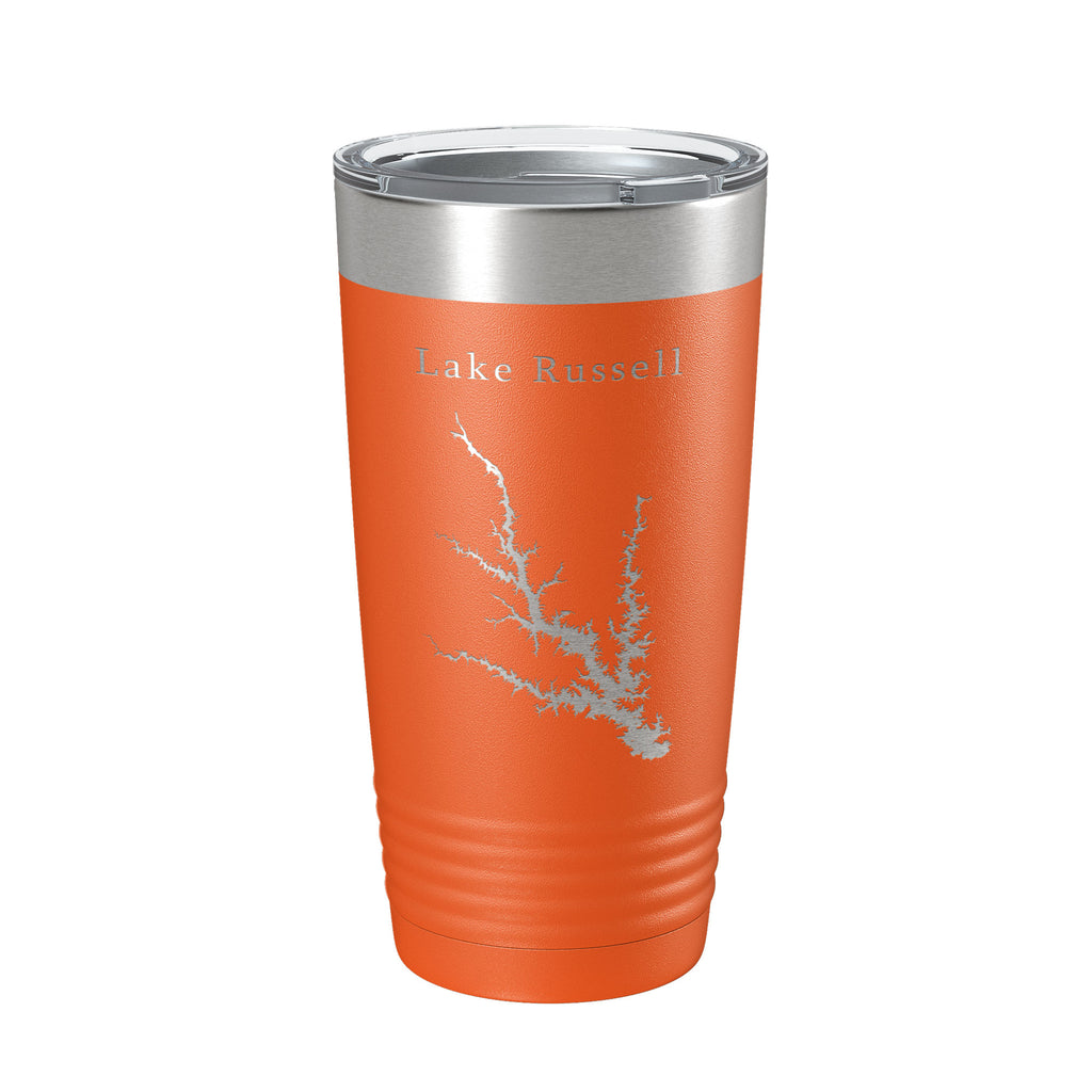 Lake Russell Map Tumbler Travel Mug Insulated Laser Engraved Coffee Cup Richard B. Georgia South Carolina 20 oz