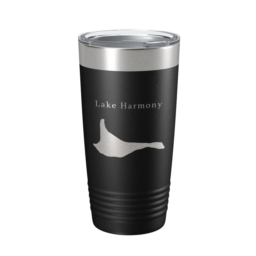 Lake Harmony Map Tumbler Travel Mug Insulated Laser Engraved Coffee Cup Pennsylvania 20 oz