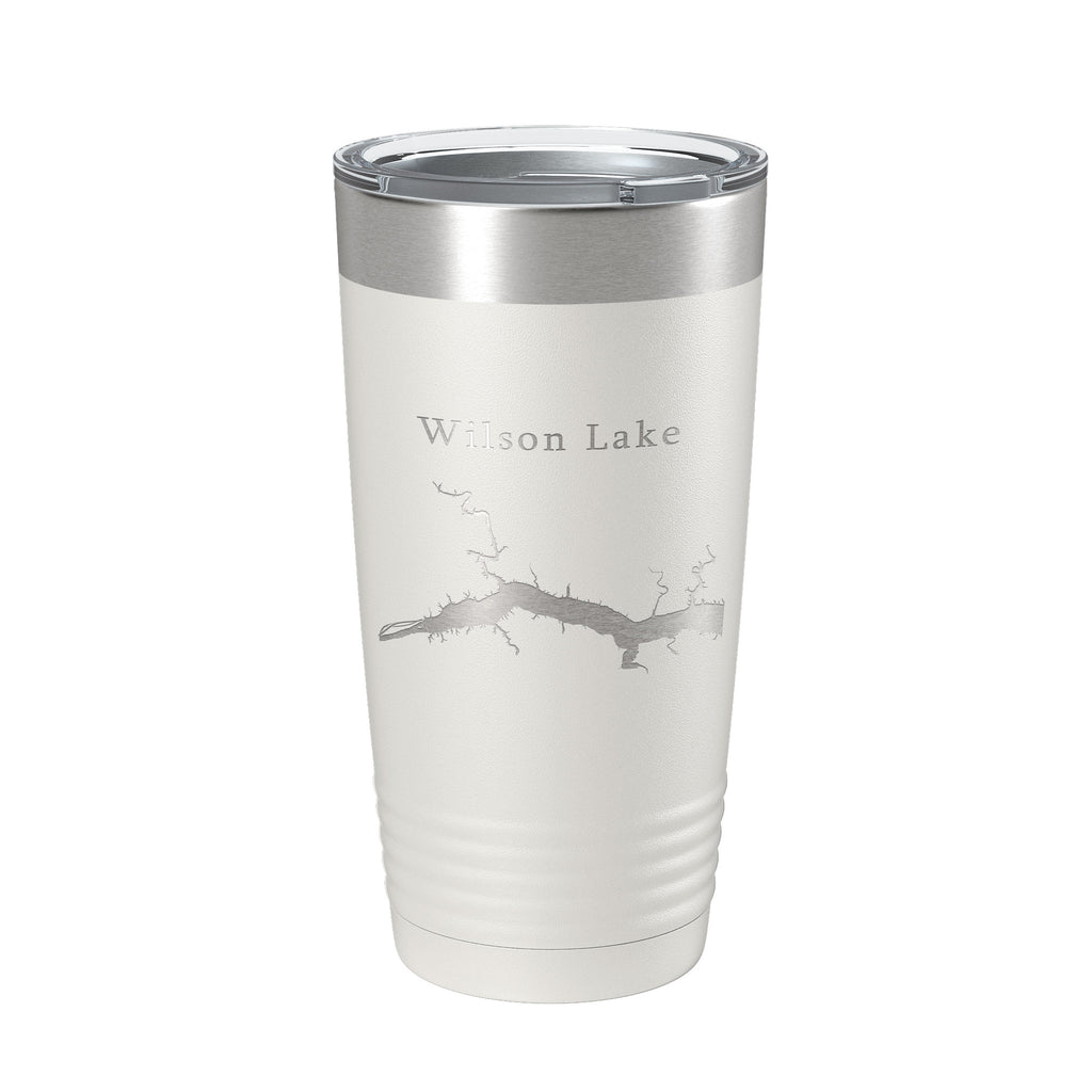 Wilson Lake Map Tumbler Travel Mug Insulated Laser Engraved Coffee Cup Alabama 20 oz