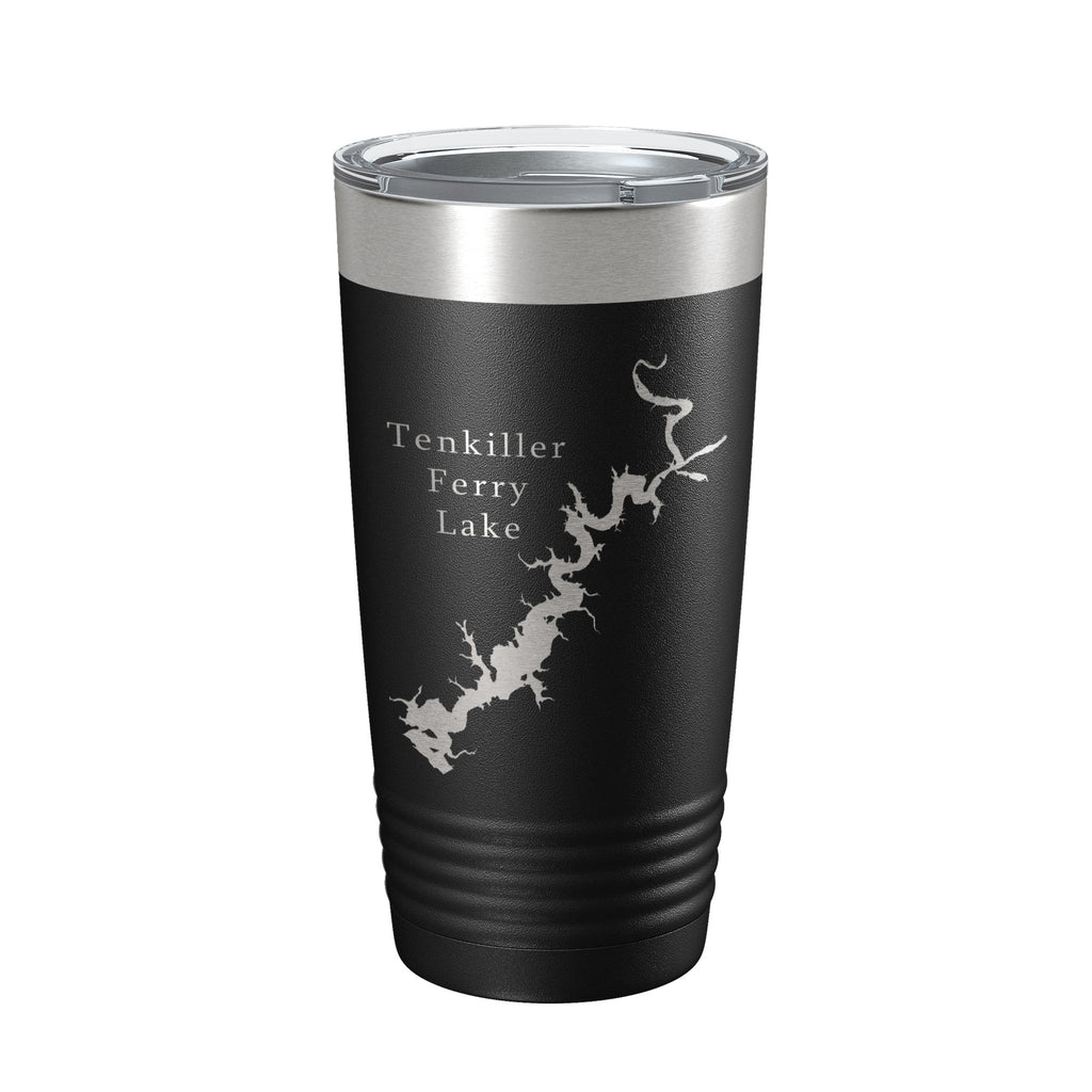 Tenkiller Ferry Lake Map Tumbler Travel Mug Insulated Laser Engraved Coffee Cup Oklahoma 20 oz
