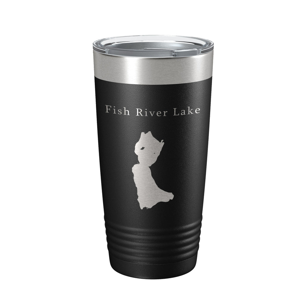 Fish River Lake Map Tumbler Travel Mug Insulated Laser Engraved Coffee Cup Maine 20 oz