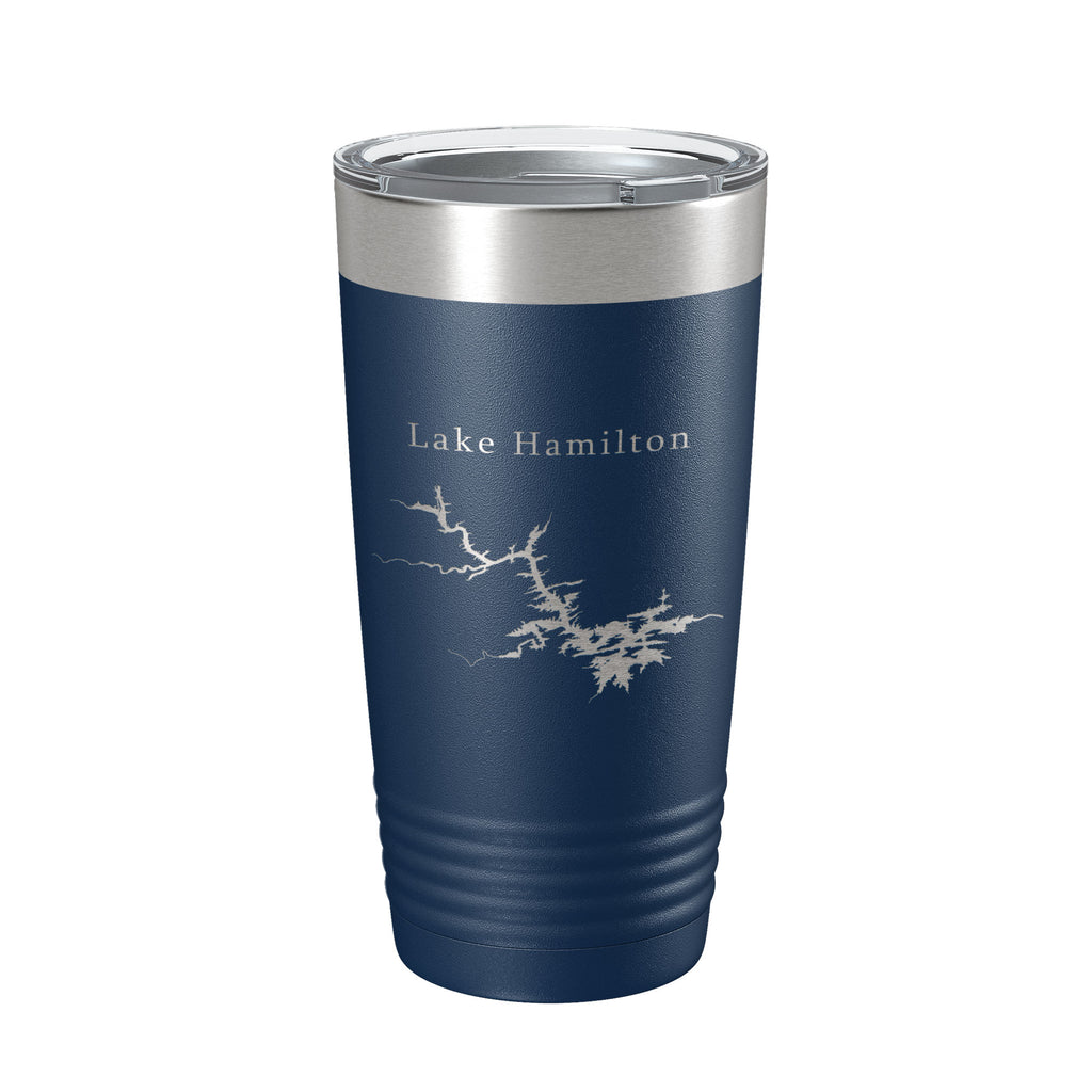 Lake Hamilton Map Tumbler Travel Mug Insulated Laser Engraved Coffee Cup Arkansas 20 oz