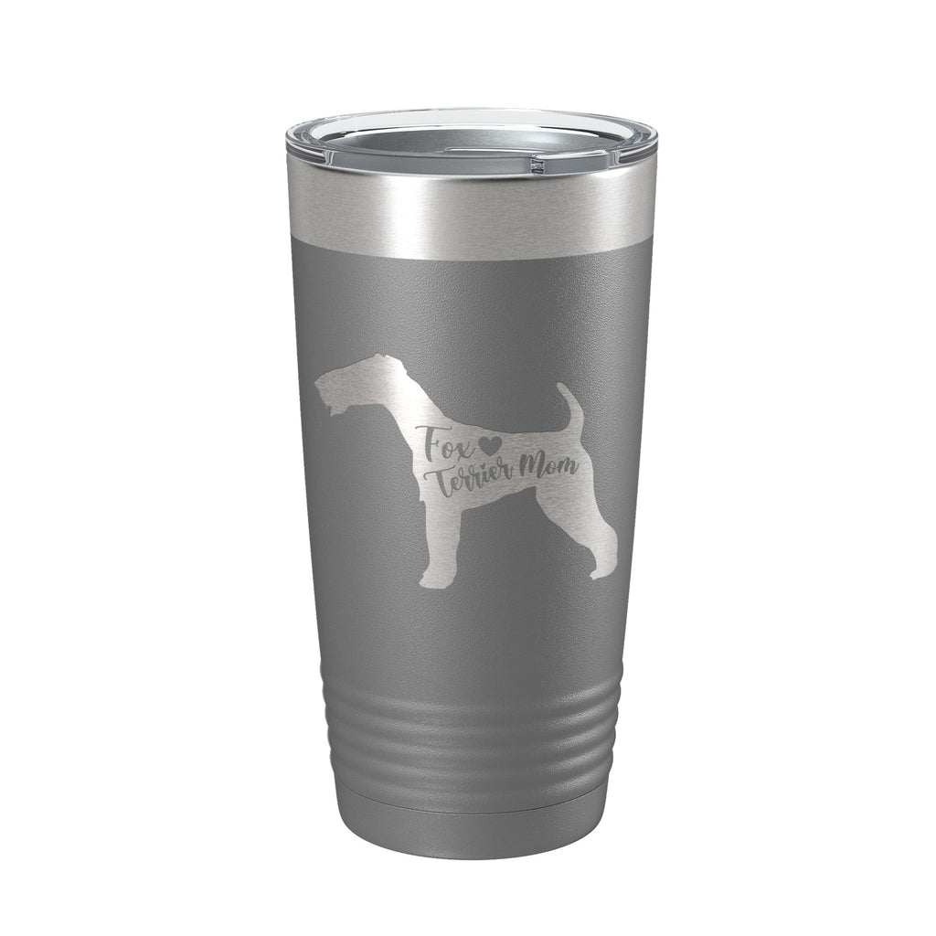 Fox Terrier Mom Tumbler Dog Travel Mug Gift Insulated Laser Engraved Coffee Cup 20 oz