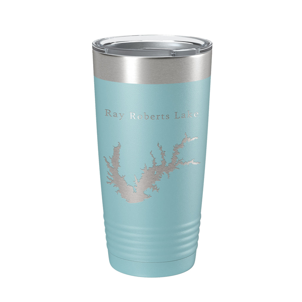 Ray Roberts Lake Map Tumbler Travel Mug Insulated Laser Engraved Coffee Cup Texas 20 oz