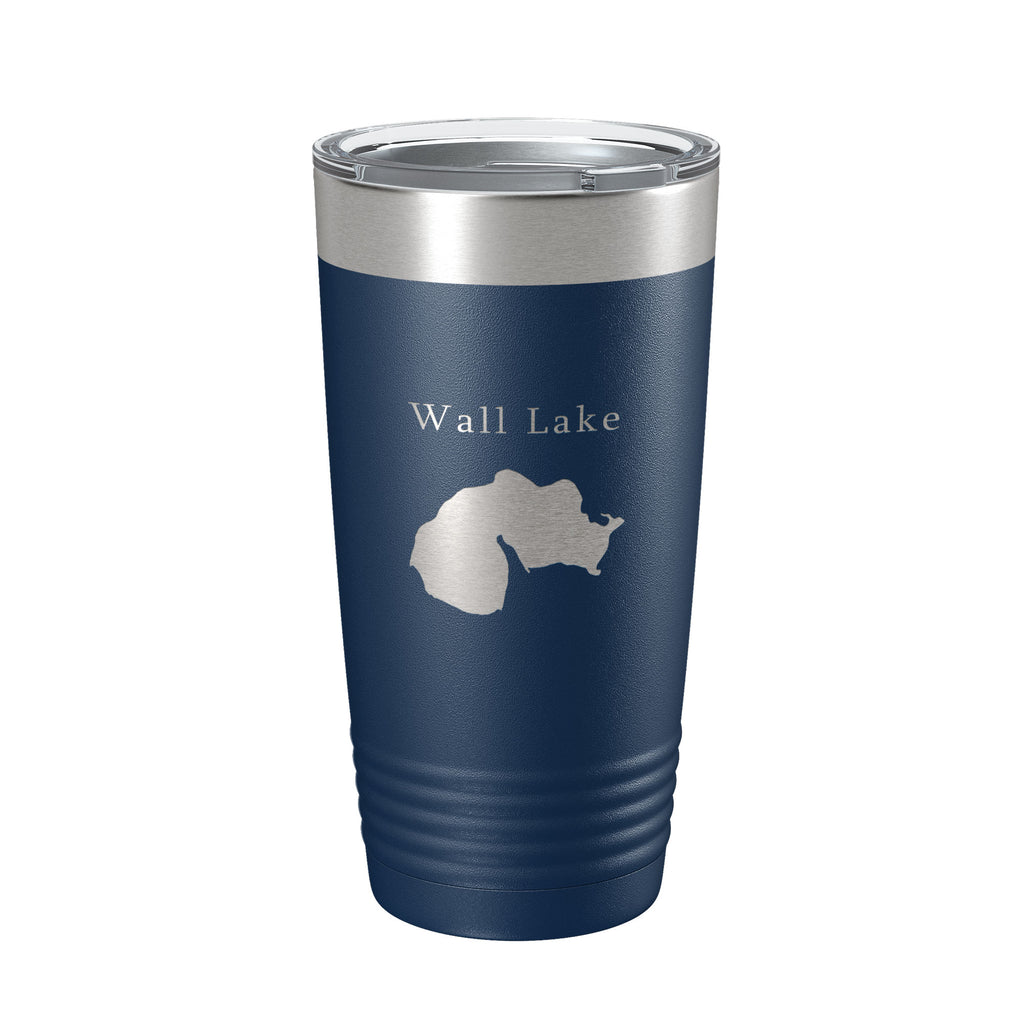 Wall Lake Map Tumbler Travel Mug Insulated Laser Engraved Coffee Cup Michigan 20 oz