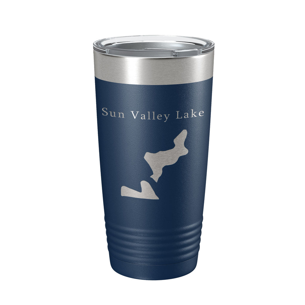 Sun Valley Lake Map Tumbler Travel Mug Insulated Laser Engraved Coffee Cup Colorado 20 oz