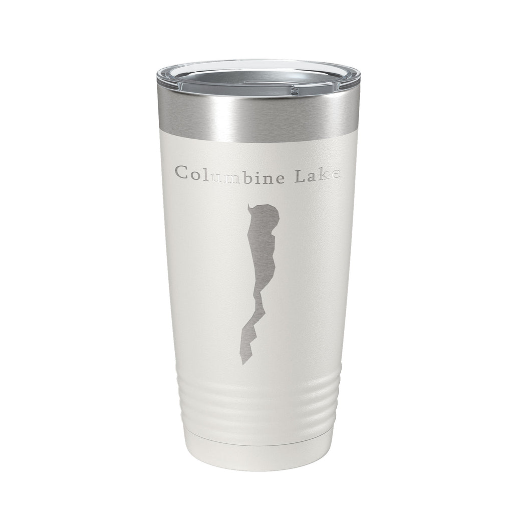 Columbine Lake Purgatory Map Tumbler Travel Mug Insulated Laser Engraved Coffee Cup Colorado 20 oz