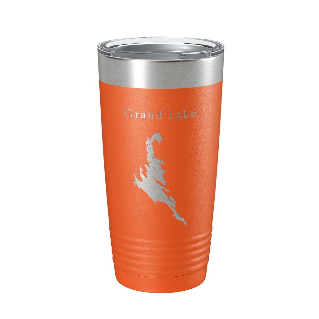 Grand Lake Map Tumbler Travel Mug Insulated Laser Engraved Coffee Cup Maine 20 oz