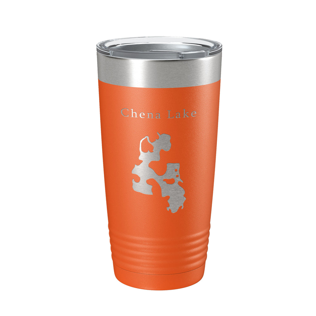 Chena Lake Map Tumbler Travel Mug Insulated Laser Engraved Coffee Cup Alaska 20 oz