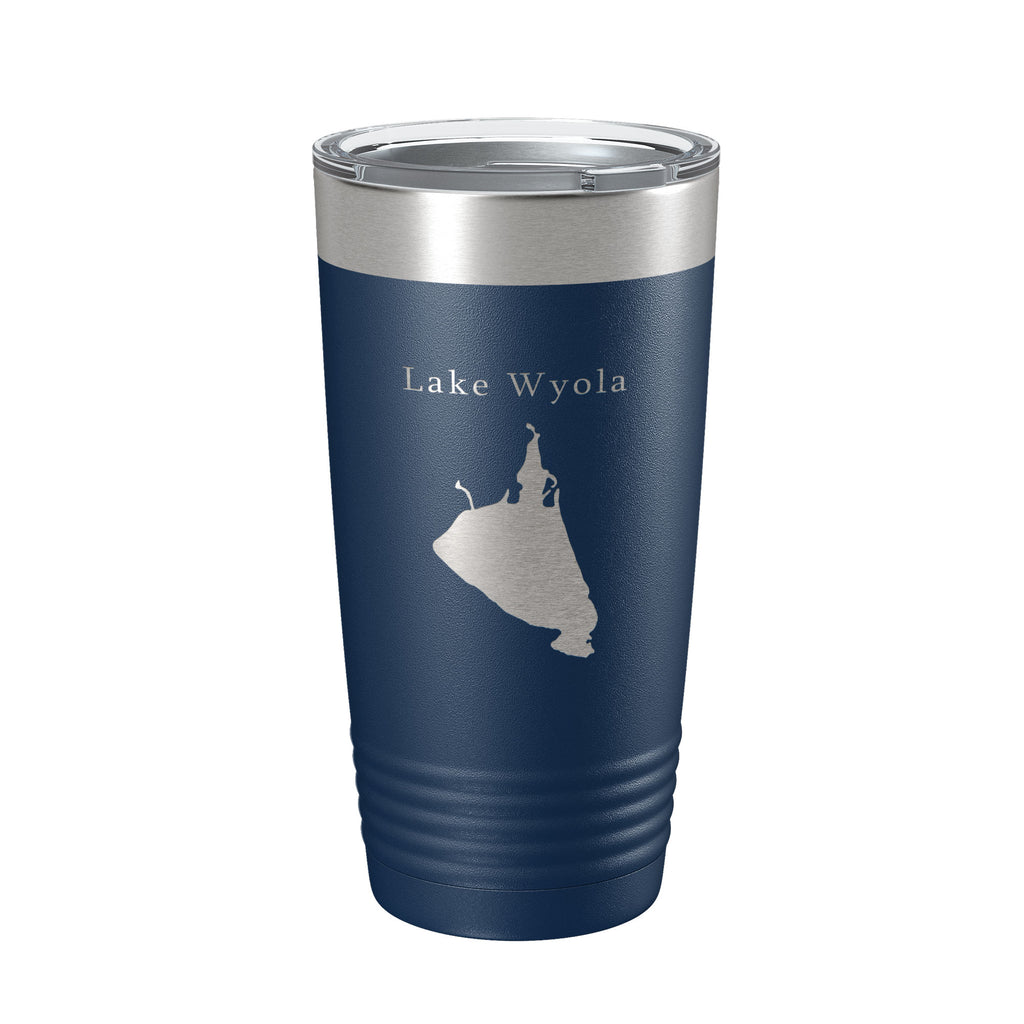 Lake Wyola Map Tumbler Travel Mug Insulated Laser Engraved Coffee Cup Massachusetts 20 oz