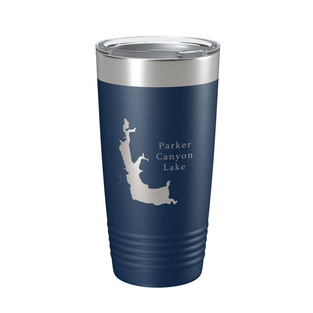 Parker Canyon Lake Map Tumbler Travel Mug Insulated Laser Engraved Coffee Cup Arizona 20 oz