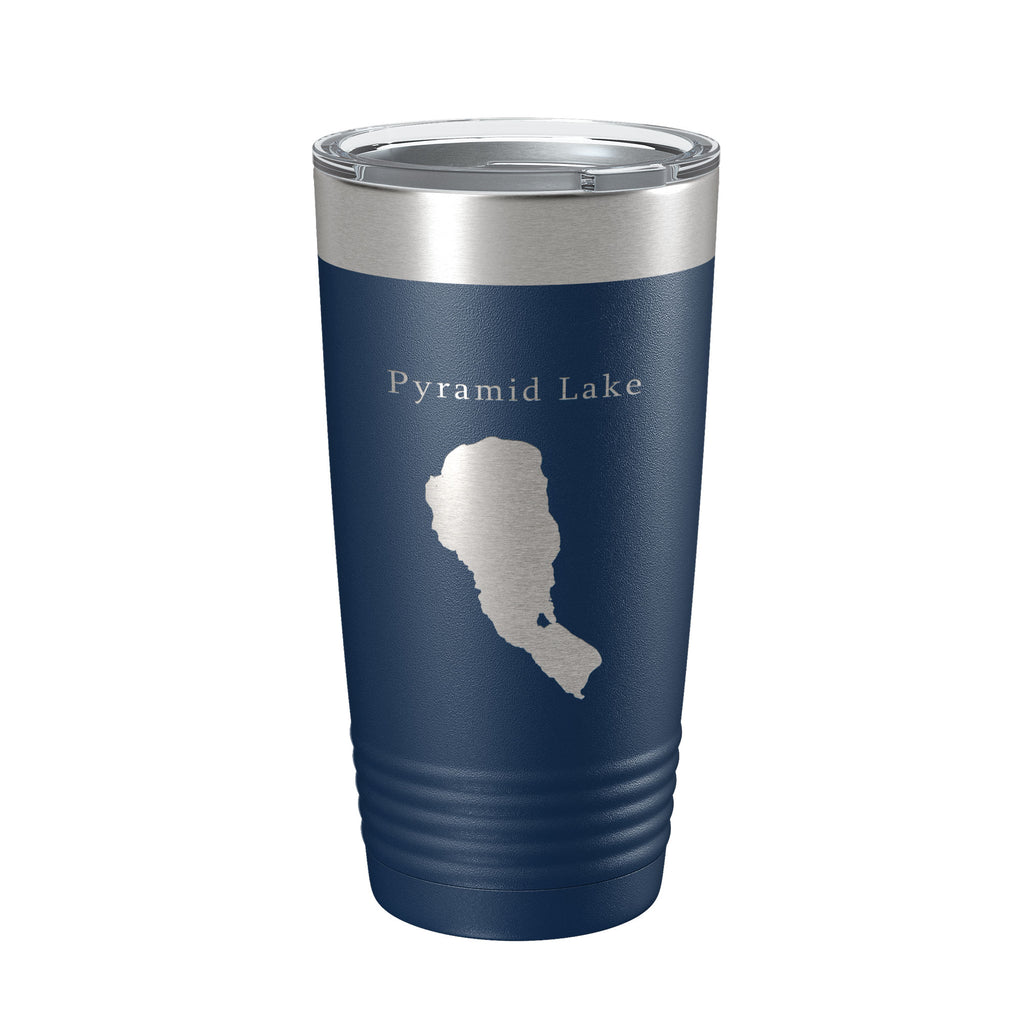 Pyramid Lake Map Tumbler Travel Mug Insulated Laser Engraved Coffee Cup Nevada 20 oz