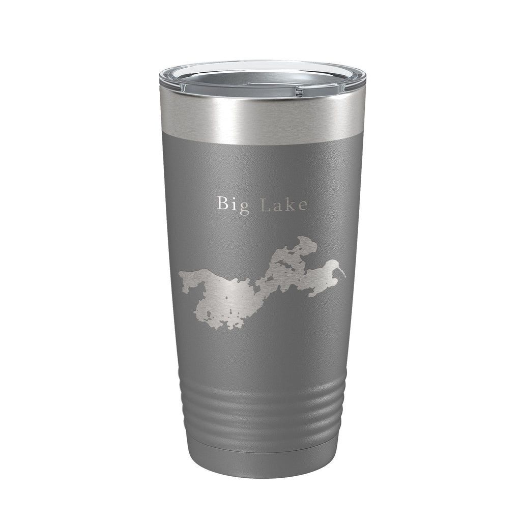 Big Lake Map Tumbler Travel Mug Insulated Laser Engraved Coffee Cup Alaska 20 oz