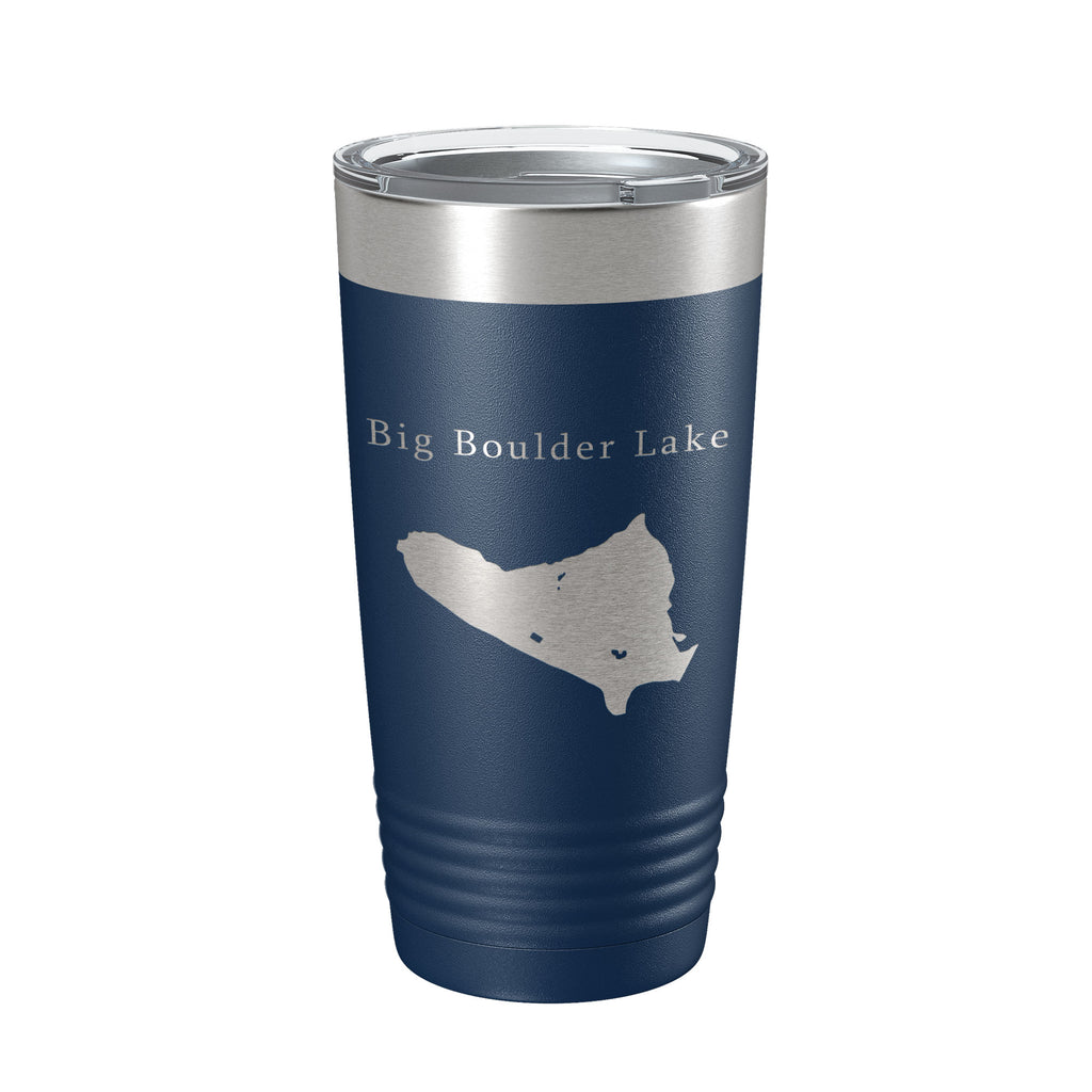 Big Boulder Lake Map Tumbler Travel Mug Insulated Laser Engraved Coffee Cup Pennsylvania 20 oz