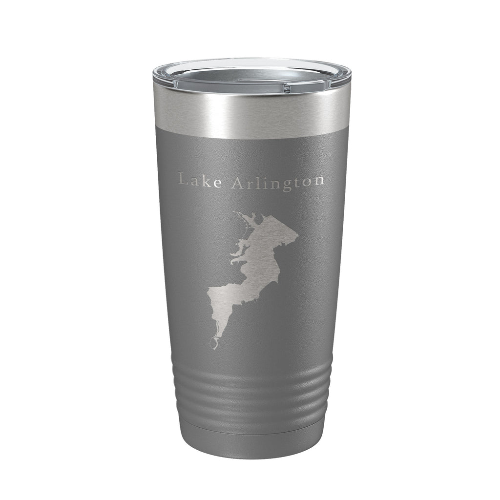 Lake Arlington Map Tumbler Travel Mug Insulated Laser Engraved Coffee Cup Texas 20 oz