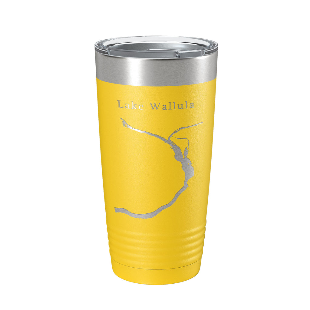 Lake Wallula Map Tumbler Travel Mug Insulated Laser Engraved Coffee Cup Oregon 20 oz