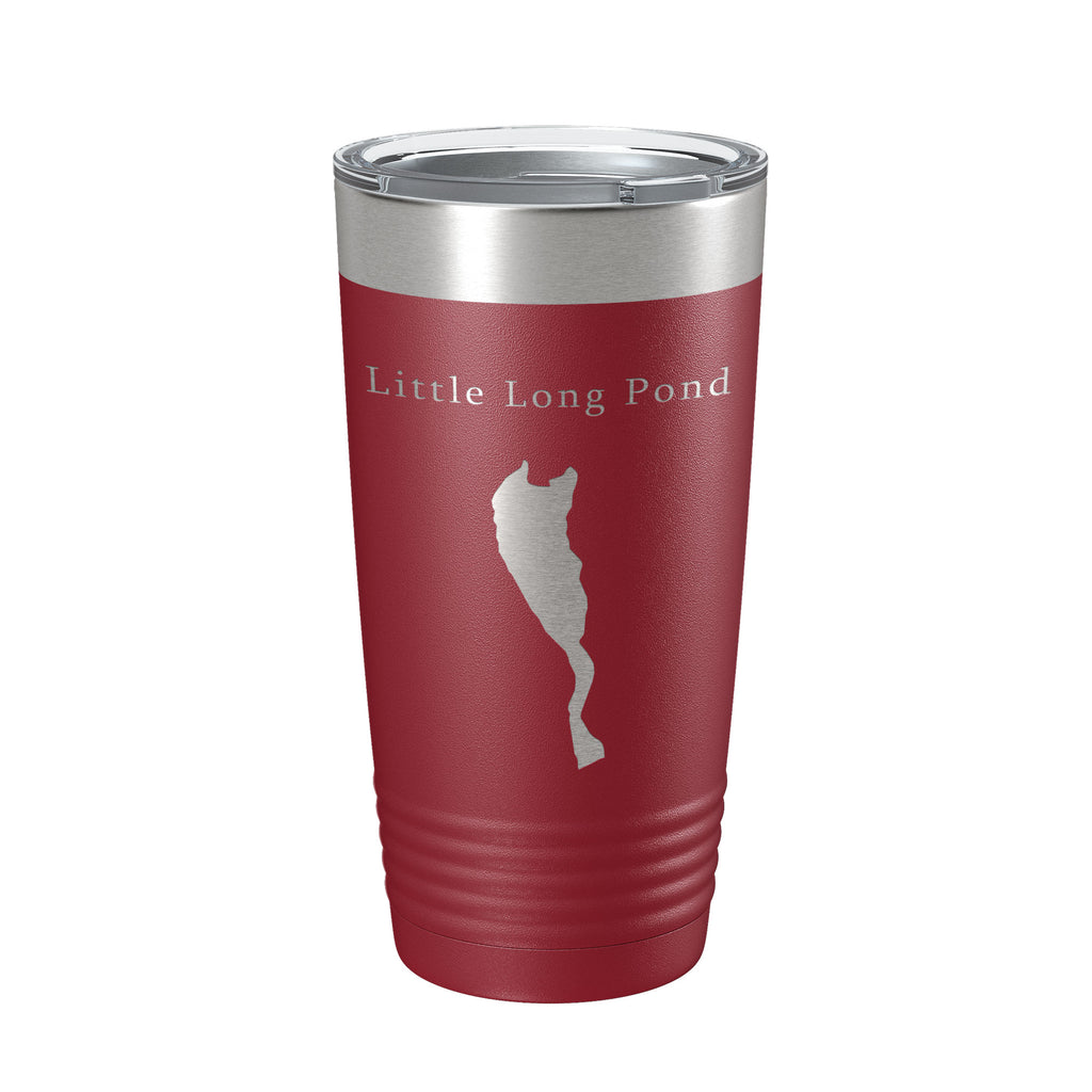 Little Long Pond Tumbler Lake Map Travel Mug Insulated Laser Engraved Coffee Cup Acadia Maine 20 oz