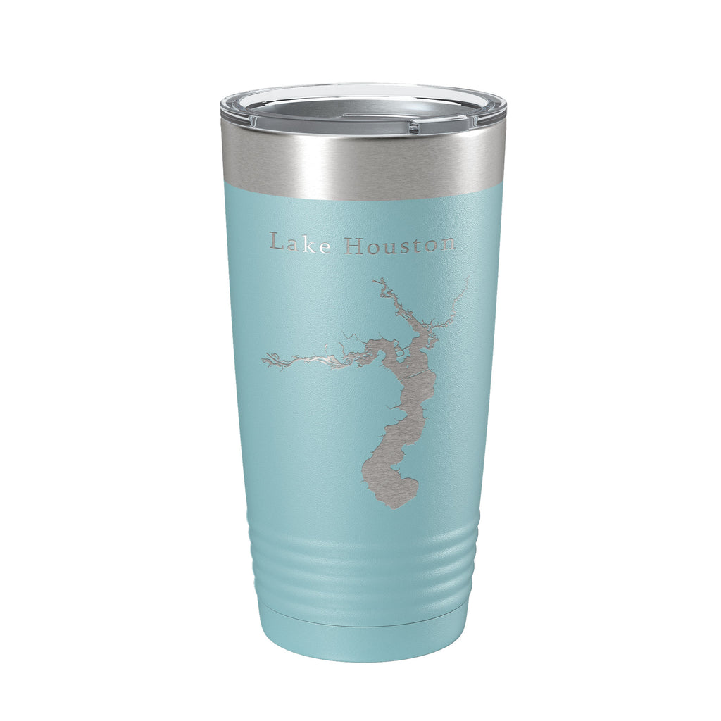 Lake Houston Map Tumbler Travel Mug Insulated Laser Engraved Coffee Cup Texas 20 oz