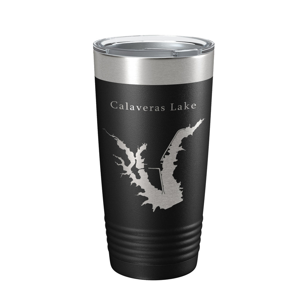 Calaveras Lake Map Tumbler Travel Mug Insulated Laser Engraved Coffee Cup Texas 20 oz