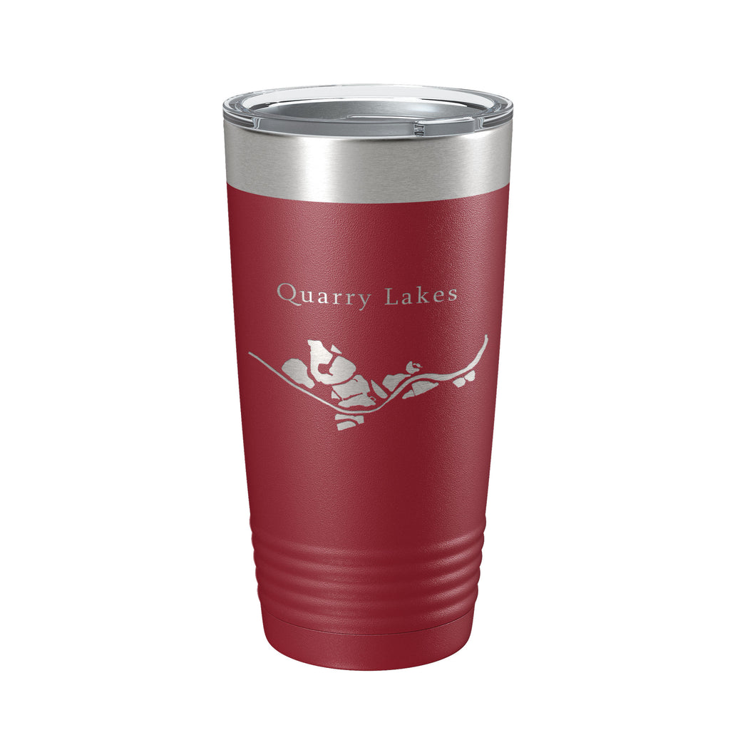 Quarry Lakes Map Tumbler Travel Mug Insulated Laser Engraved Coffee Cup Fremont California 20 oz