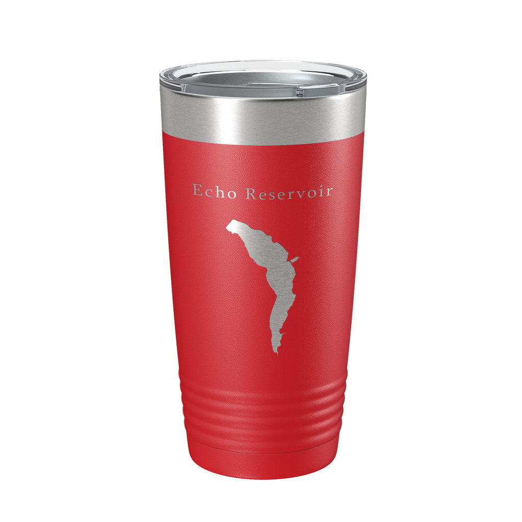 Echo Reservoir Tumbler Lake Map Travel Mug Insulated Laser Engraved Coffee Cup Utah 20 oz