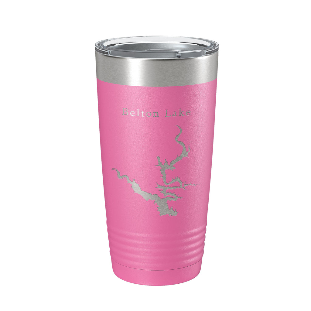 Belton Lake Map Tumbler Travel Mug Insulated Laser Engraved Coffee Cup Texas 20 oz