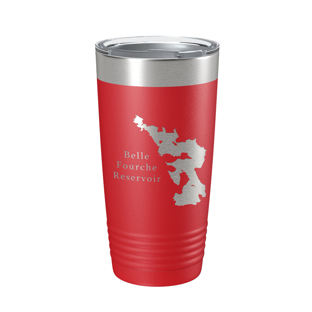 Belle Fourche Reservoir Tumbler Lake Map Travel Mug Insulated Laser Engraved Coffee Cup South Dakota 20 oz