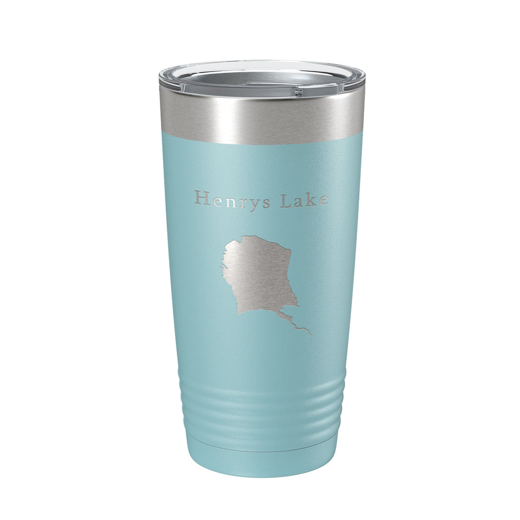 Henrys Lake Map Tumbler Travel Mug Insulated Laser Engraved Coffee Cup Idaho 20 oz