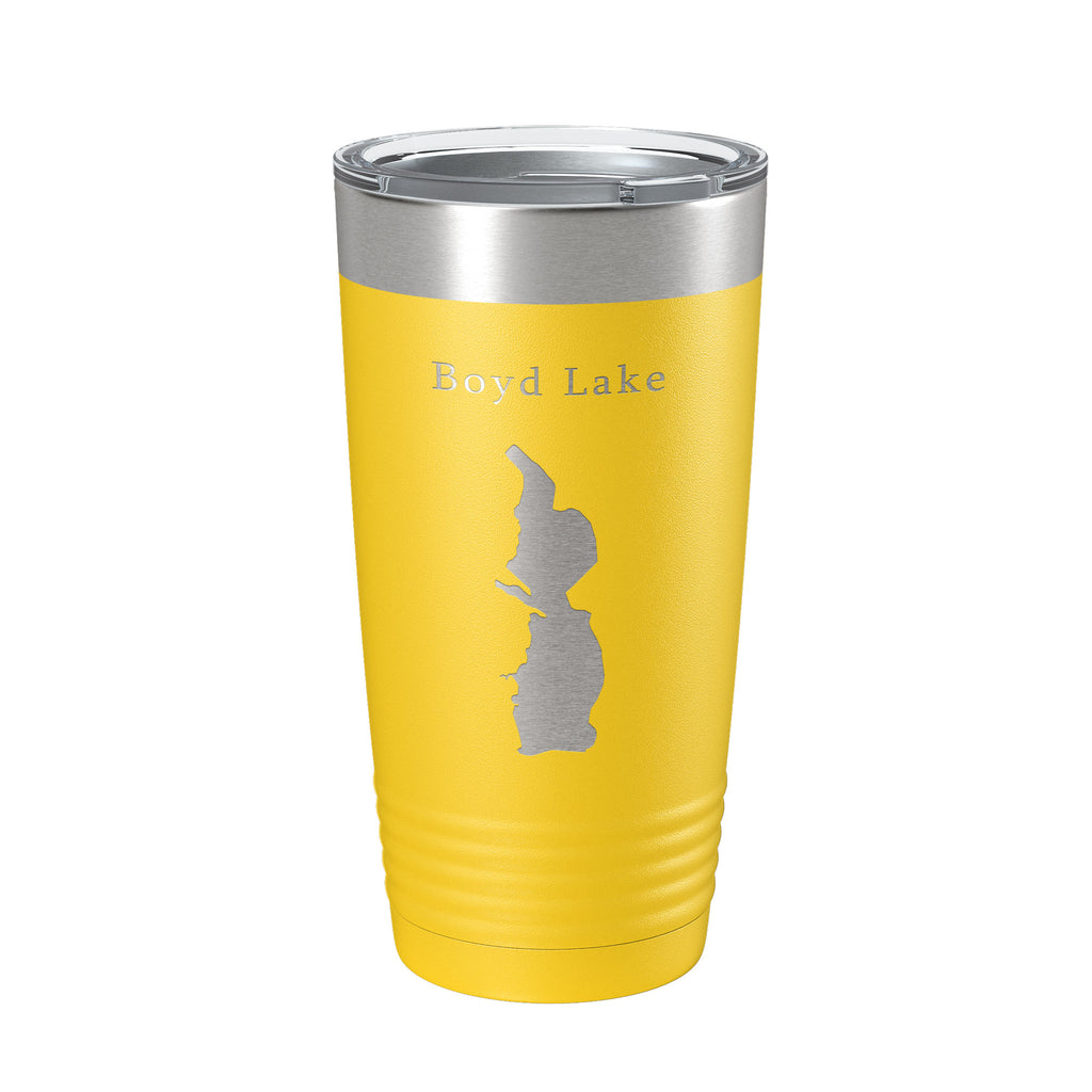 Boyd Lake Map Tumbler Travel Mug Insulated Laser Engraved Coffee Cup Colorado 20 oz