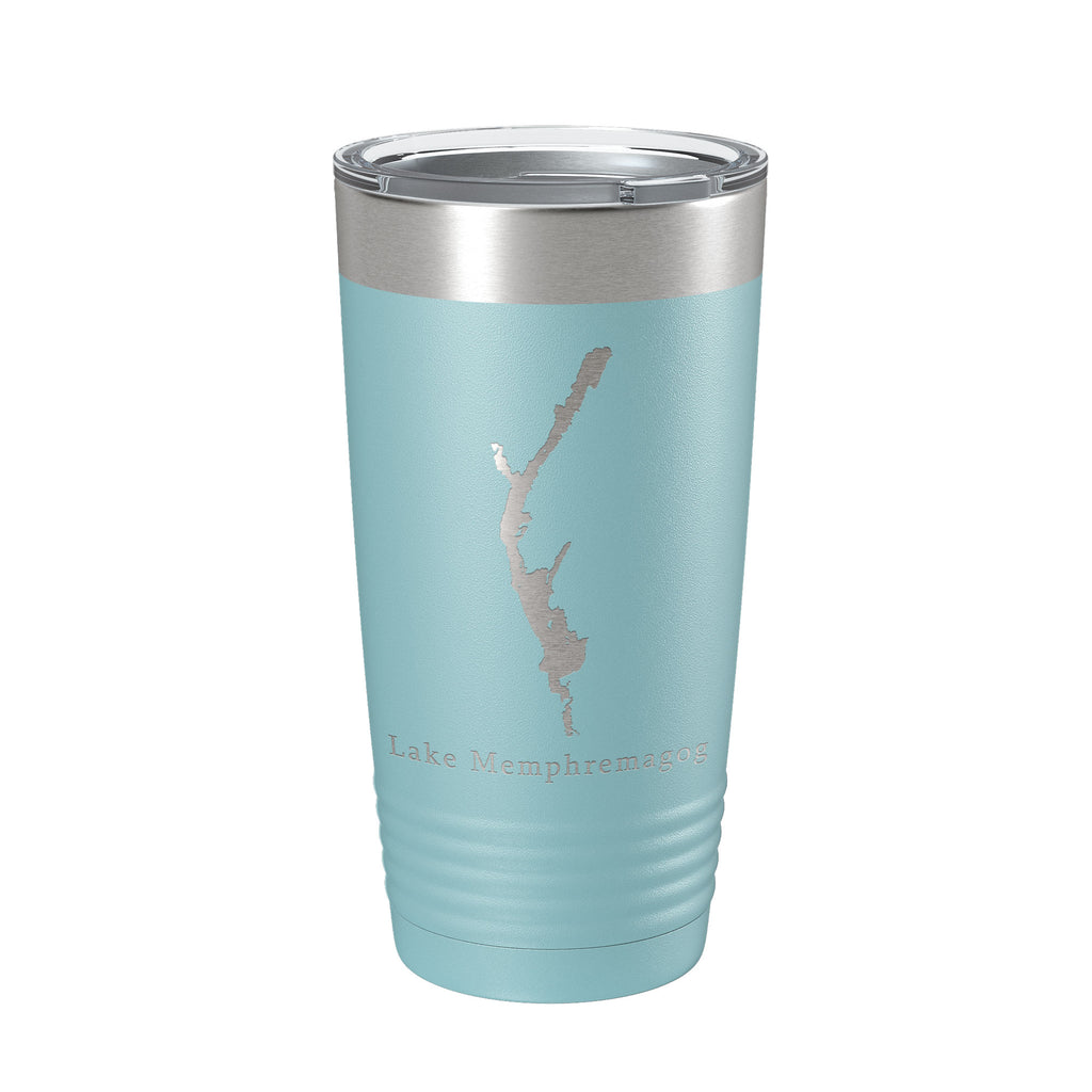 Lake Memphremagog Map Tumbler Travel Mug Insulated Laser Engraved Coffee Cup Vermont Quebec 20 oz