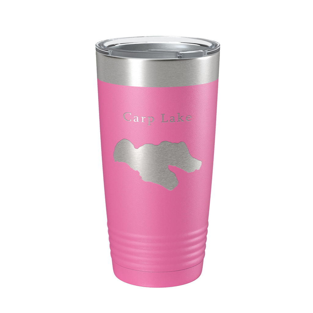 Carp Lake Map Tumbler Travel Mug Insulated Laser Engraved Coffee Cup Michigan 20 oz