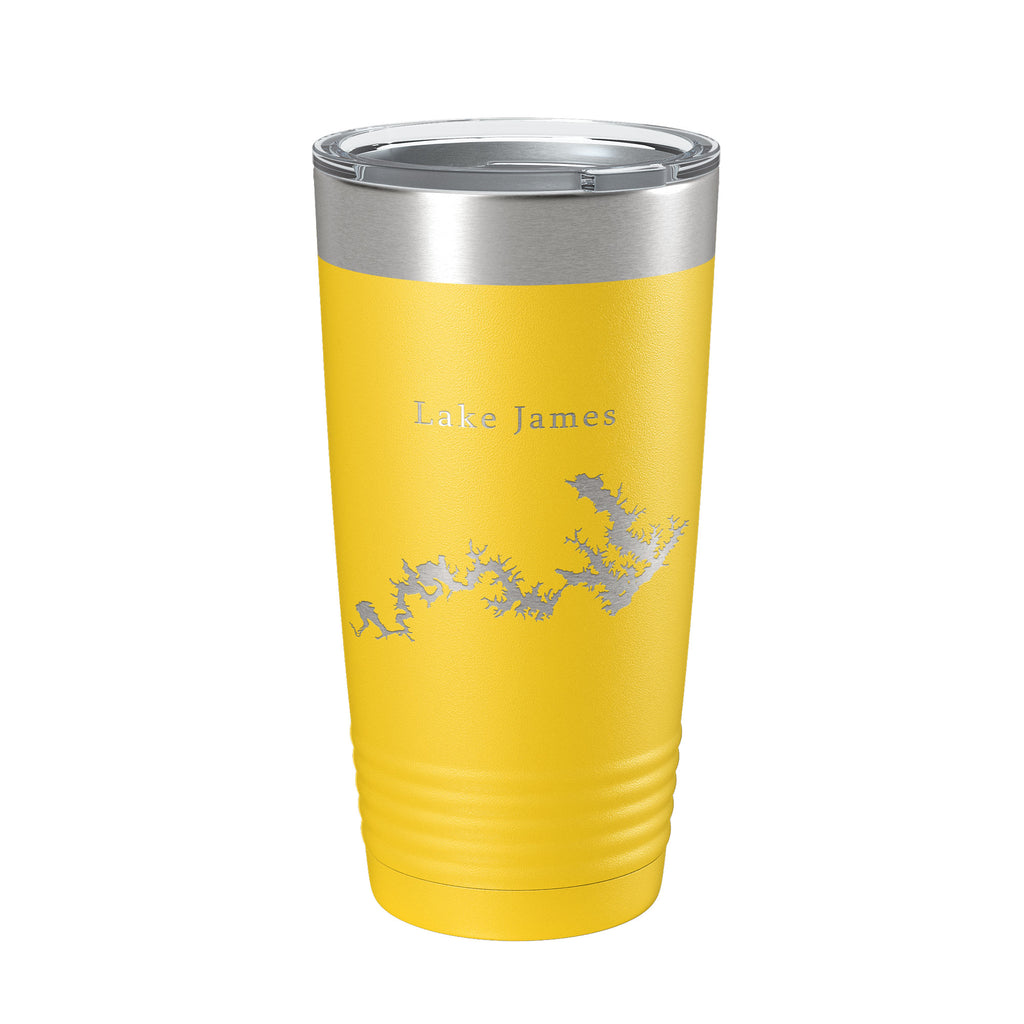 Lake James Map Tumbler Travel Mug Insulated Laser Engraved Coffee Cup North Carolina 20 oz