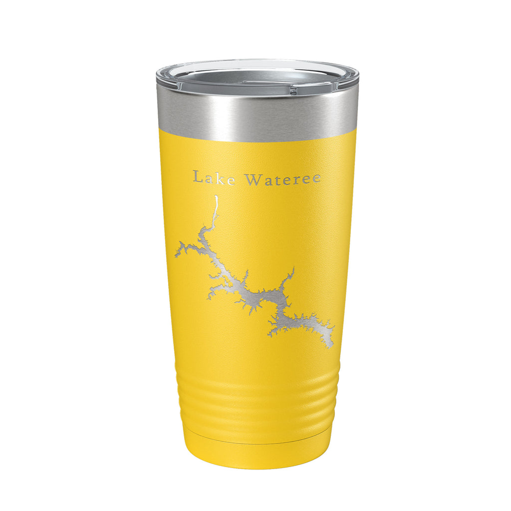 Lake Wateree Stumpy Pond Map Tumbler Travel Mug Insulated Laser Engraved Coffee Cup South Carolina 20 oz