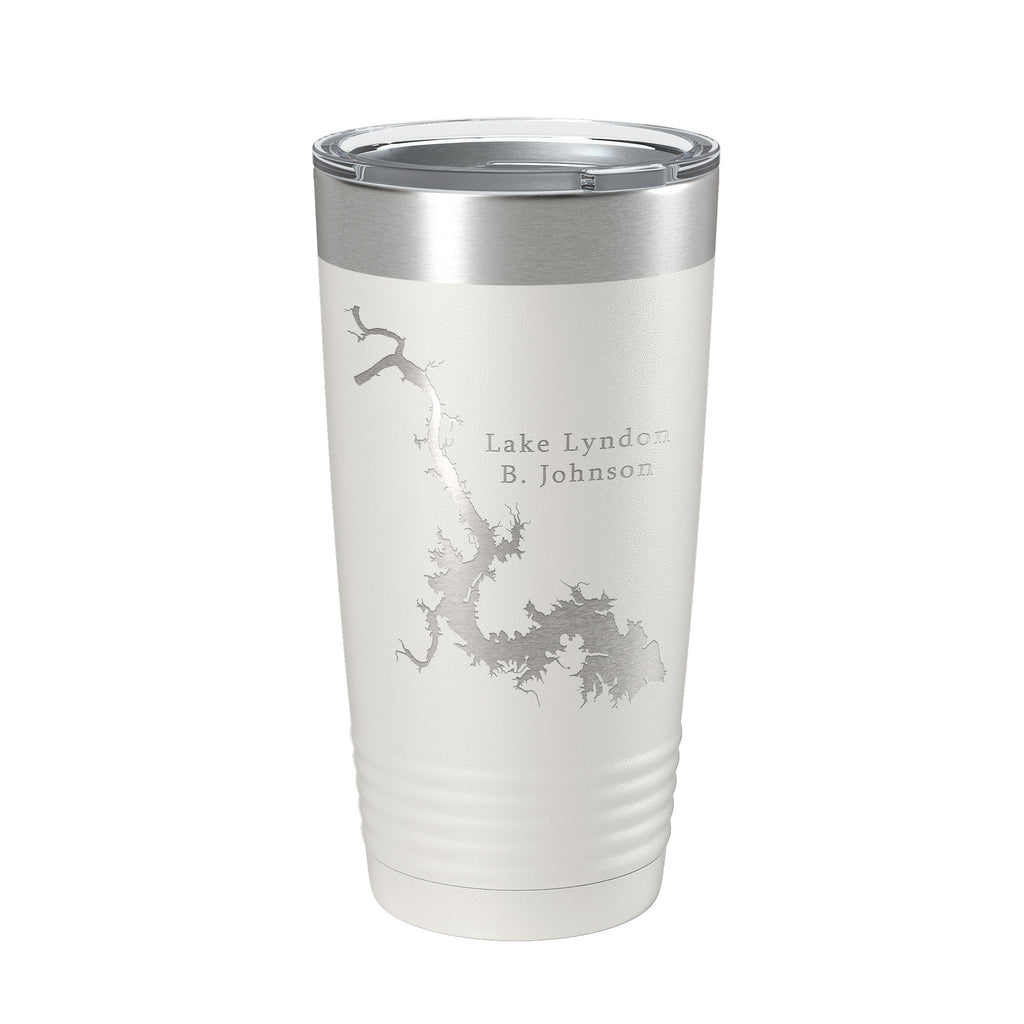 Lake Lyndon B. Johnson Map Tumbler Travel Mug Insulated Laser Engraved Coffee Cup Texas 20 oz