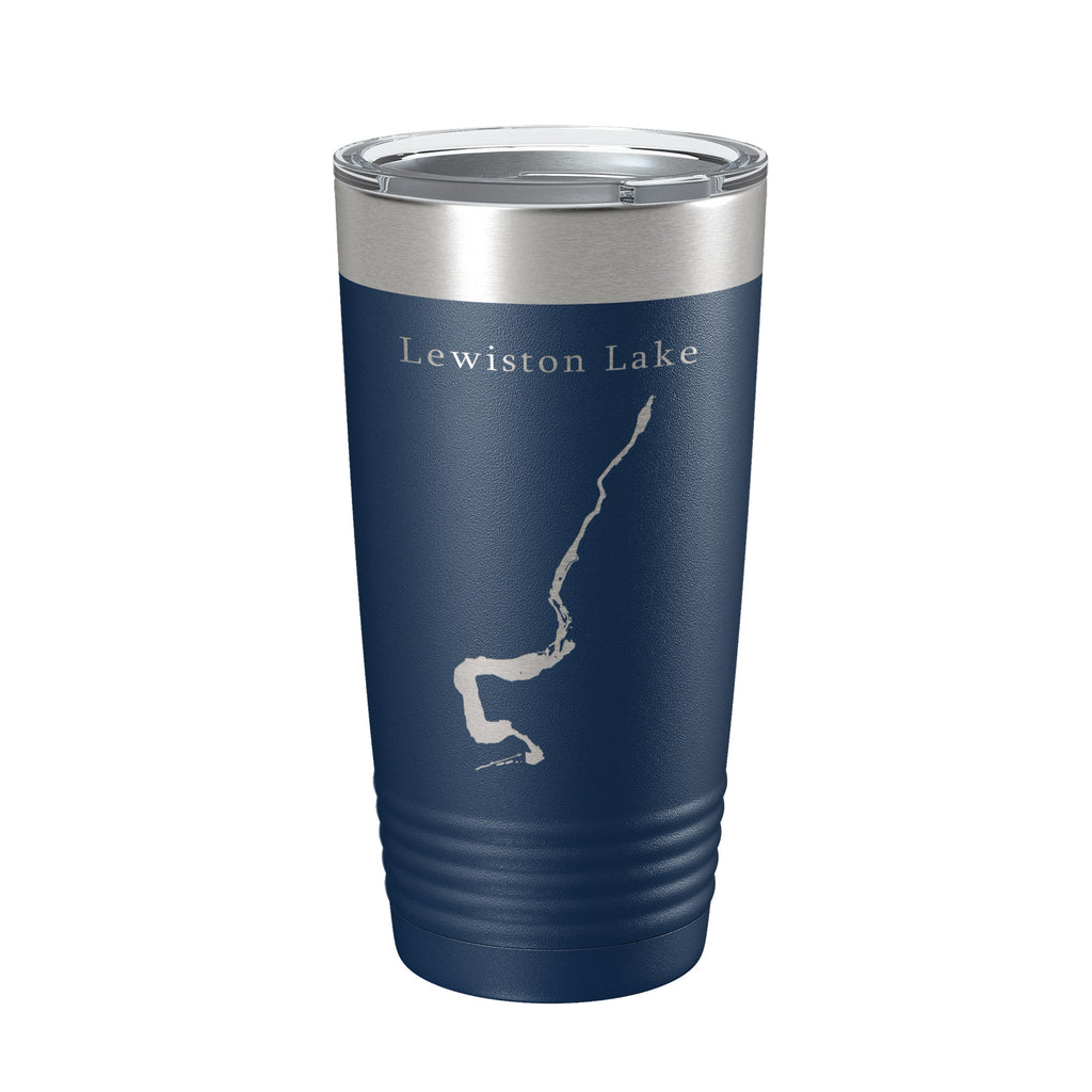 Lewiston Lake Map Tumbler Travel Mug Insulated Laser Engraved Coffee Cup California 20 oz