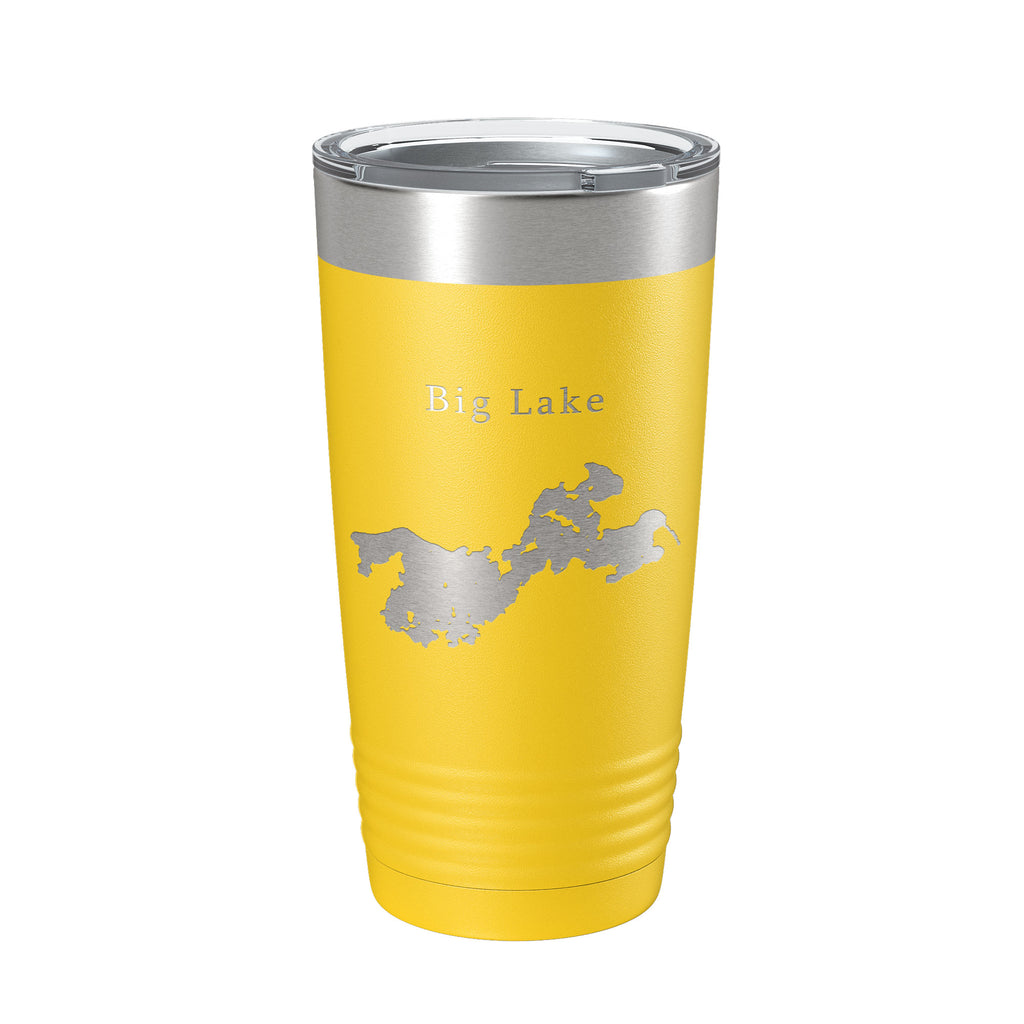 Big Lake Map Tumbler Travel Mug Insulated Laser Engraved Coffee Cup Alaska 20 oz