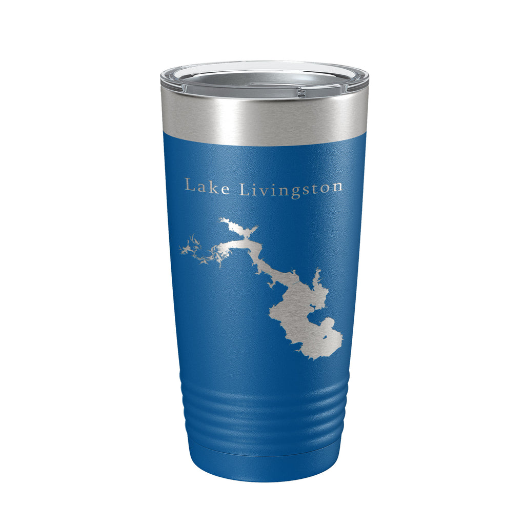 Lake Livingston Map Tumbler Travel Mug Insulated Laser Engraved Coffee Cup Texas 20 oz