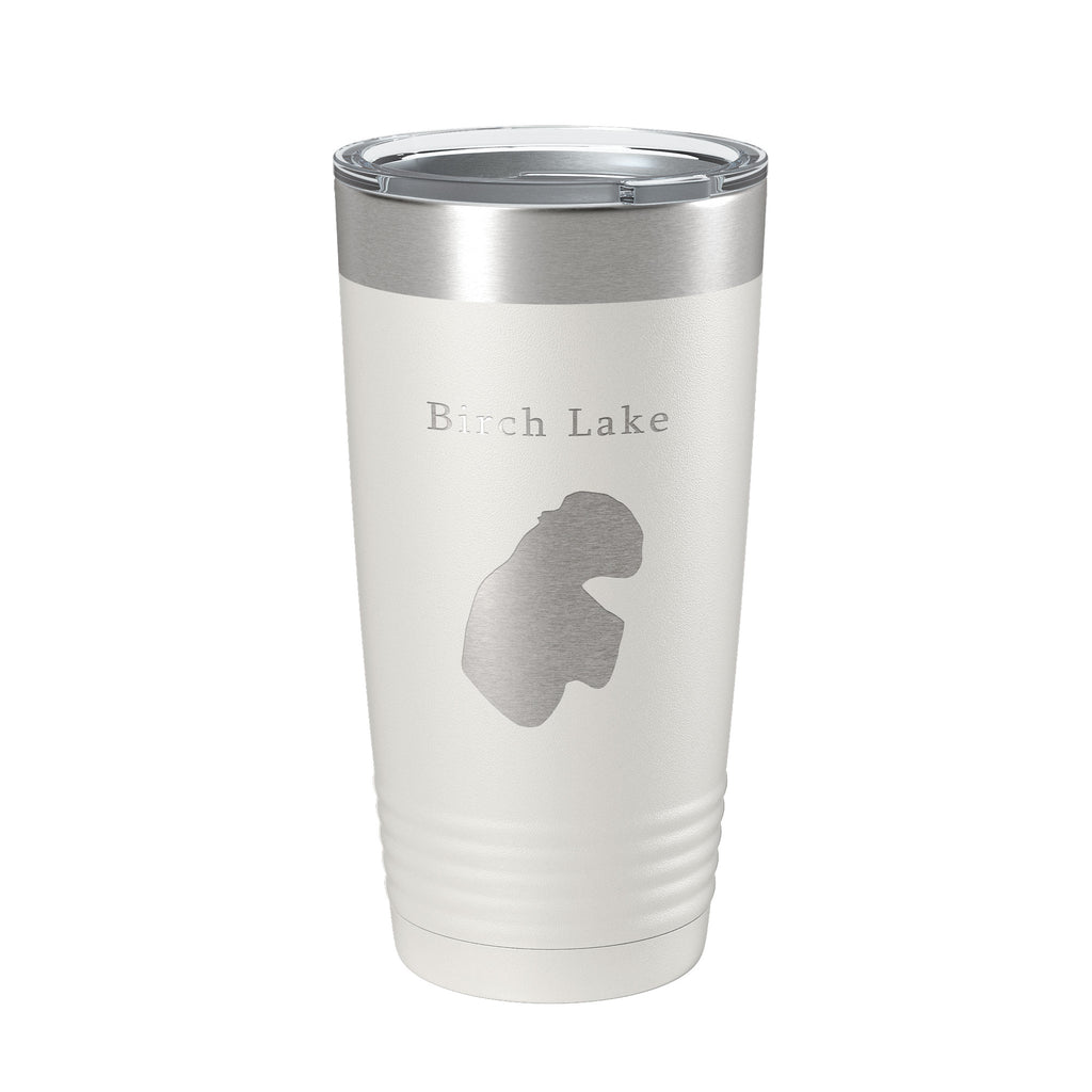 Birch Lake Map Tumbler Travel Mug Insulated Laser Engraved Coffee Cup Alaska 20 oz