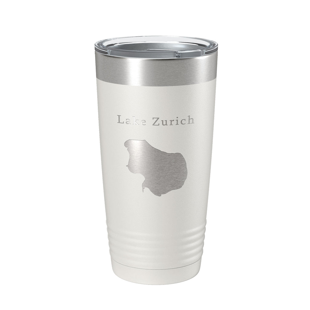 Lake Zurich Map Tumbler Travel Mug Insulated Laser Engraved Coffee Cup Illinois 20 oz