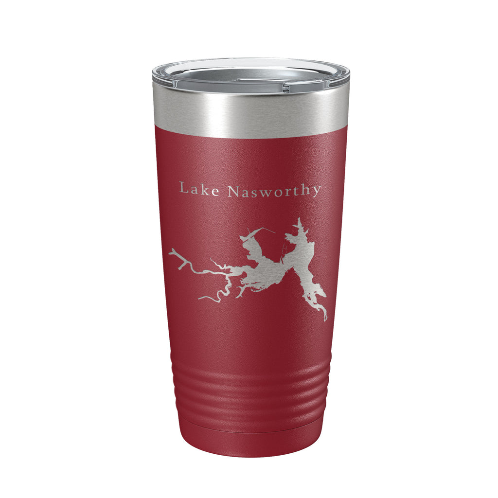 Lake Nasworthy Map Tumbler Travel Mug Insulated Laser Engraved Coffee Cup Texas 20 oz