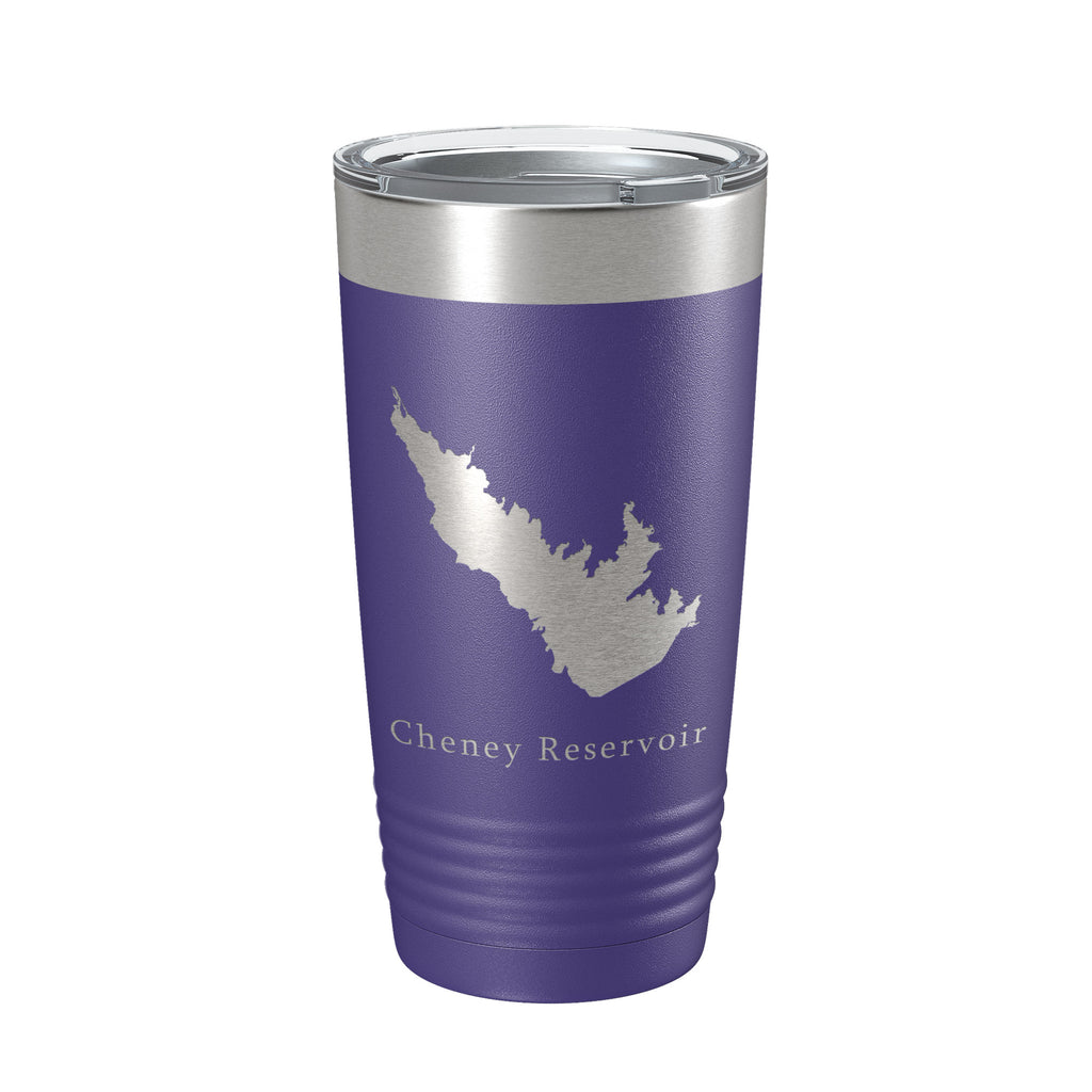 Cheney Reservoir Tumbler Lake Map Travel Mug Insulated Laser Engraved Coffee Cup Kansas 20 oz