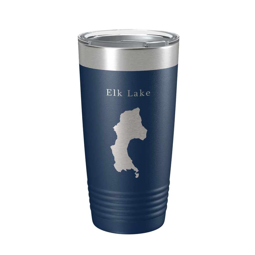 Elk Lake Map Tumbler Travel Mug Insulated Laser Engraved Coffee Cup Oregon 20 oz