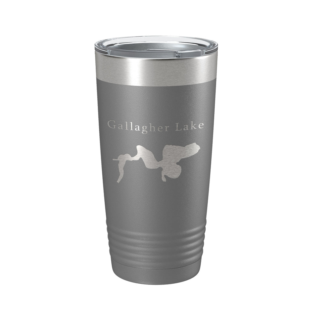 Gallagher Lake Map Tumbler Travel Mug Insulated Laser Engraved Coffee Cup Huron River Chain of Lakes Michigan 20 oz