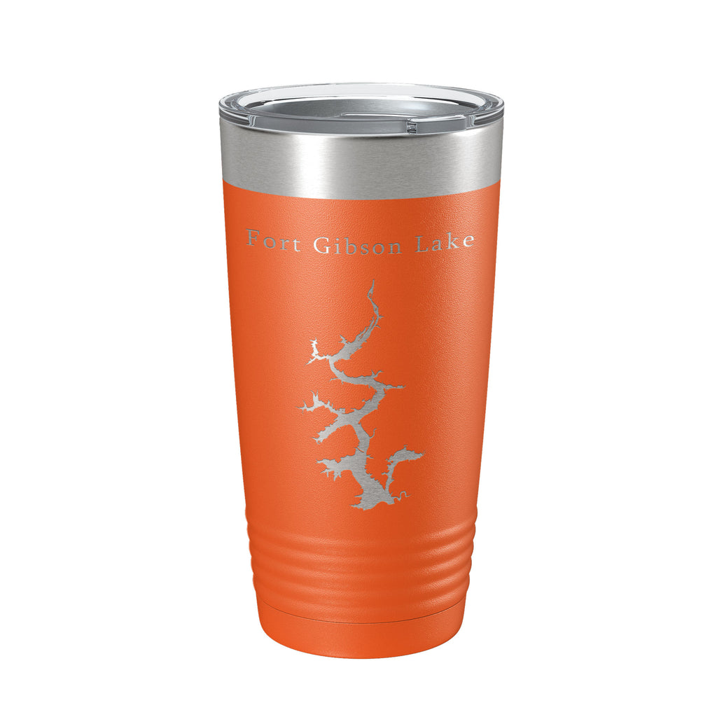 Fort Gibson Lake Map Tumbler Travel Mug Insulated Laser Engraved Coffee Cup Oklahoma 20 oz