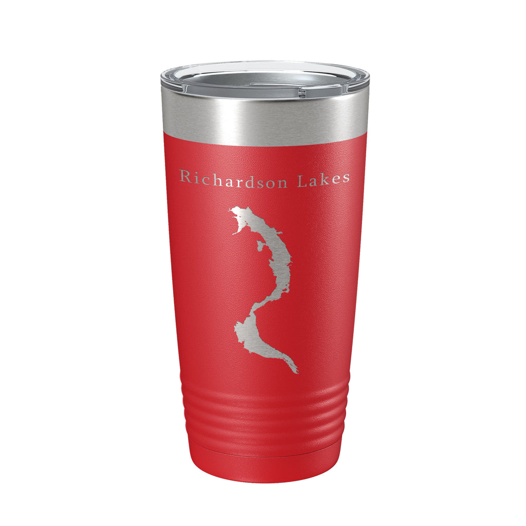 Richardson Lakes Map Tumbler Travel Mug Insulated Laser Engraved Coffee Cup Maine 20 oz