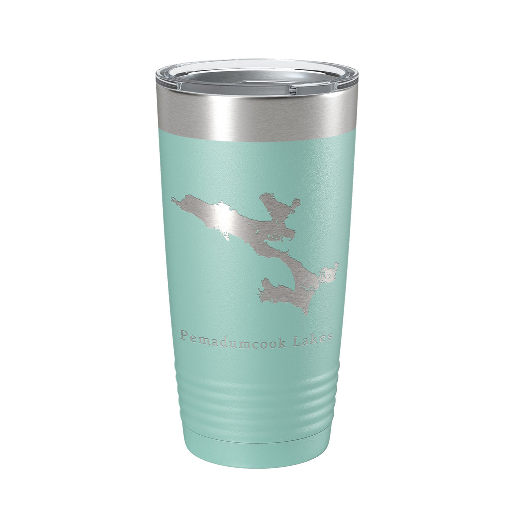 Pemadumcook Chain of Lakes Map Tumbler Travel Mug Insulated Laser Engraved Coffee Cup South Twin Ambajejus Maine 20 oz